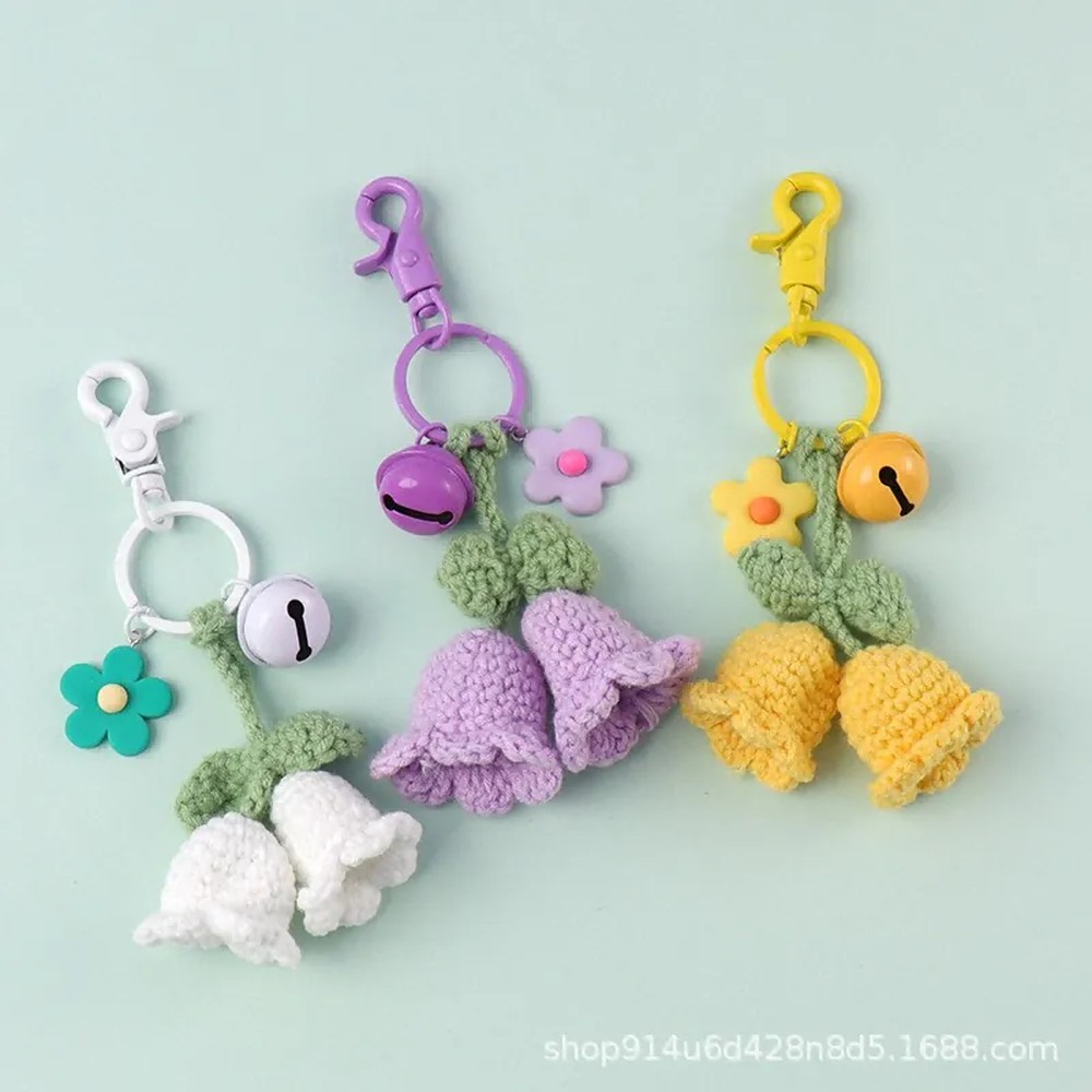 Handmade Crochet Crafts Crochet Lily of the Valley Keychain