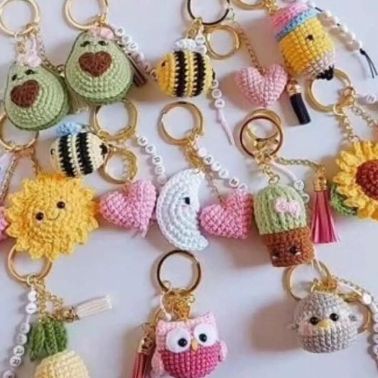 Handmade Crochet Crafts Crochet Bee & Owl Keychain Assortment